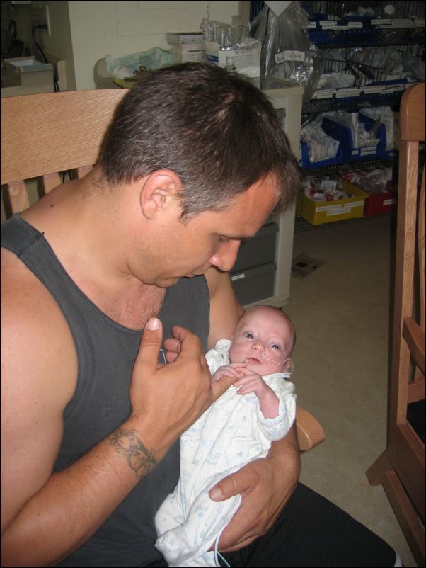 Sebastian comparing finger size with Gabe